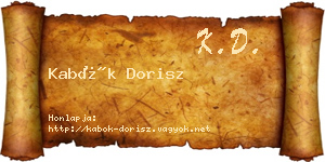 Kabók Dorisz névjegykártya